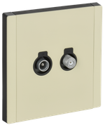 FORTE&PIANO Розетка двойная TV+SAT FP838M металл серый сланец IEK