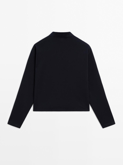 Massimo Dutti Хлопковая футболка-поло, темно-синий