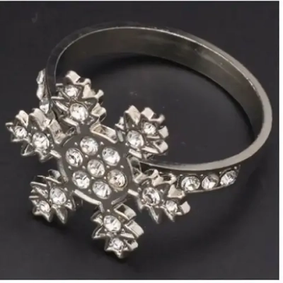 Набор колец для салфеток 6шт «Снежинка»4*4см, серебро