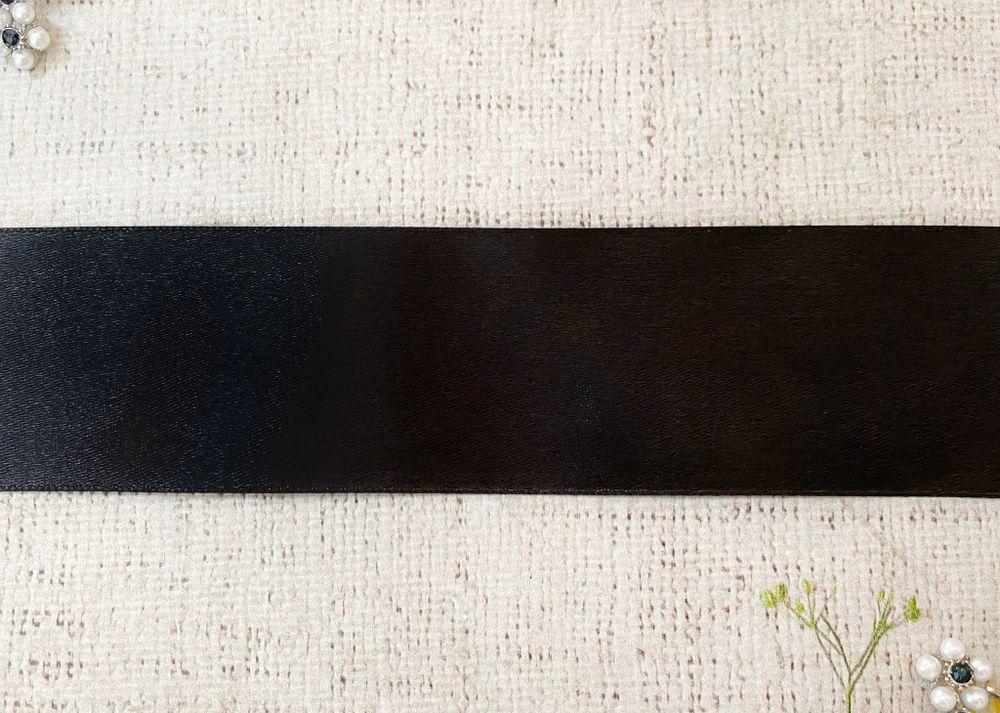 Лента атласная, ш. 5 см, 39 (02) чёрный