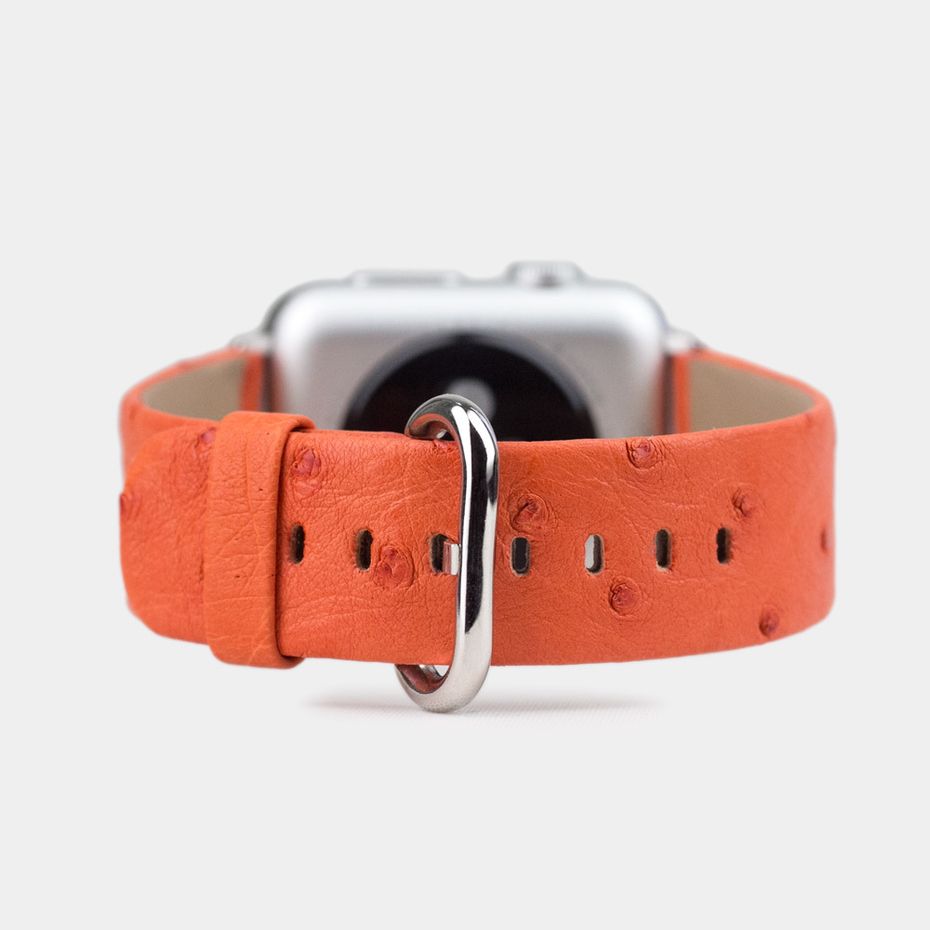Ремешок для Apple Watch 40/41mm ST Classic из натуральной кожи страуса, оранжевого цвета