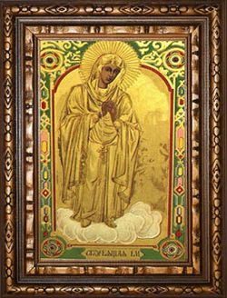 Скорбящая Божья Матерь. Икона на холсте.