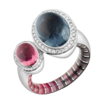 Кольцо с Турмалином и Бриллиантами, Эмаль, R0178-91/1