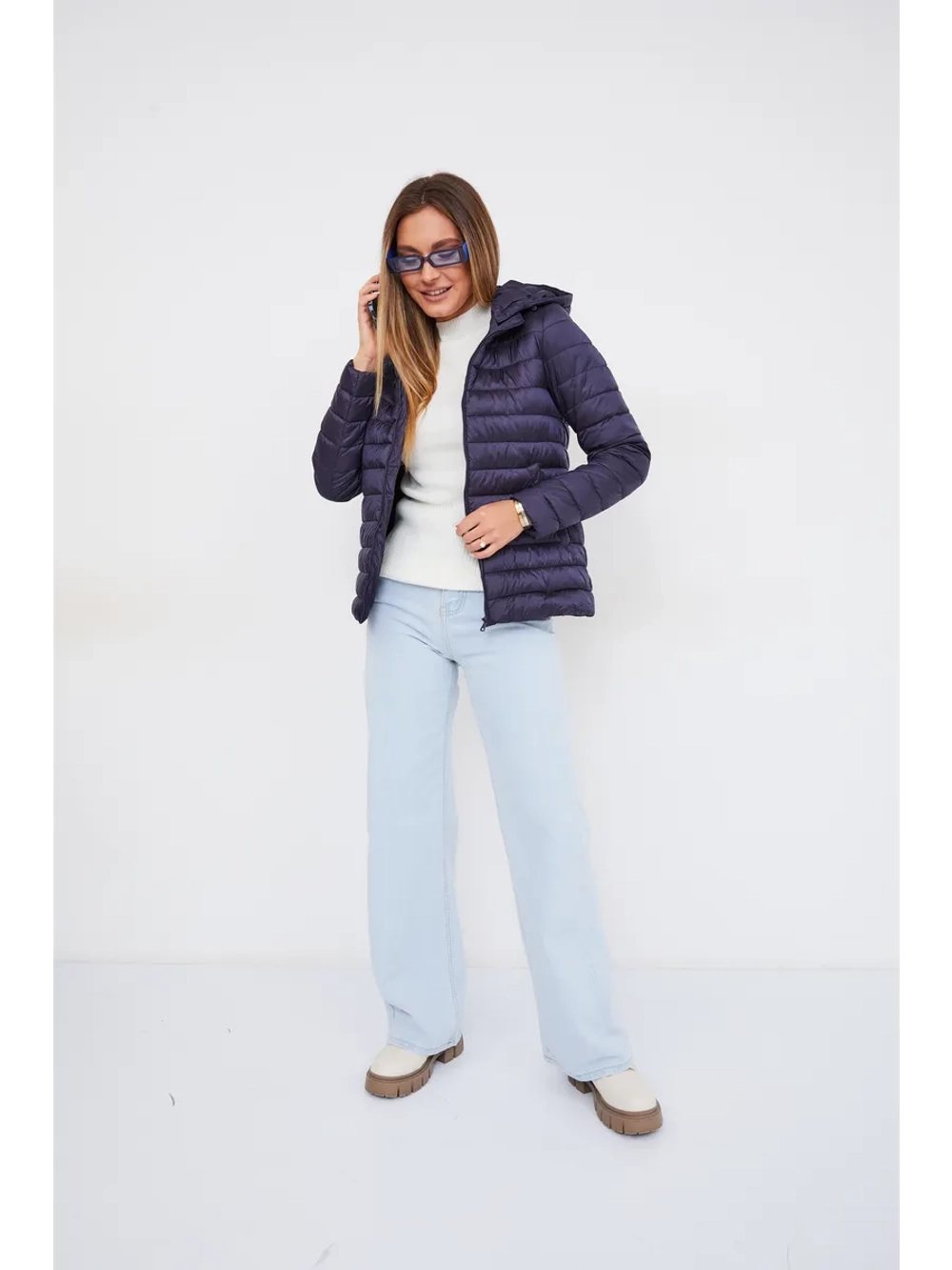 Куртка стеганая с капюшоном легкая