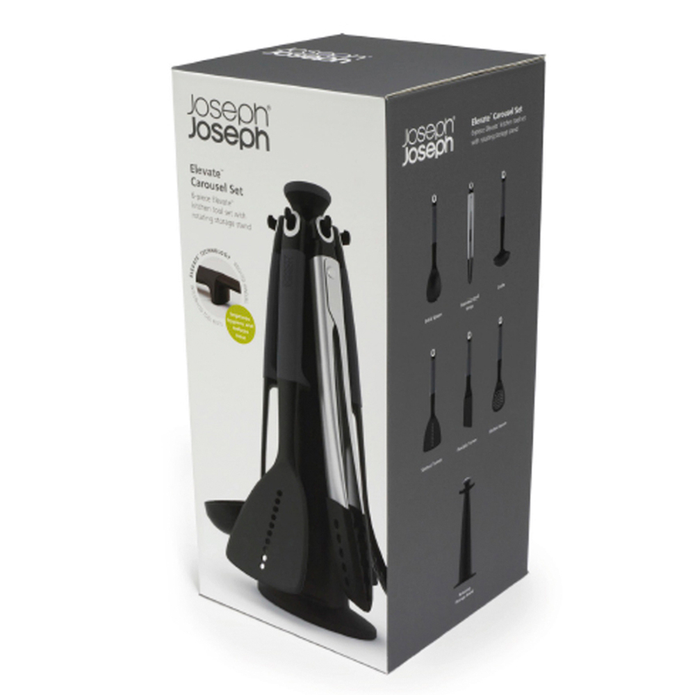 Набор из 6 кухонных инструментов Elevate с щипцами на подставке серый Joseph Joseph