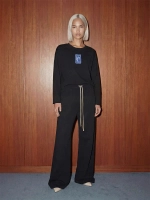 Лонгслив с принтом и необработанным краем