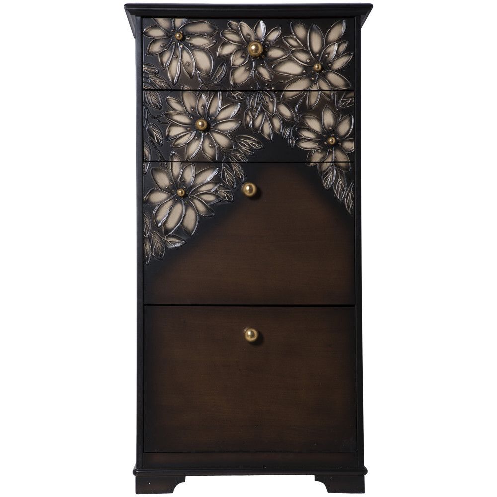 Тумба для обуви Терра-4 (с 4-мя ящиками) Каштан Амбер