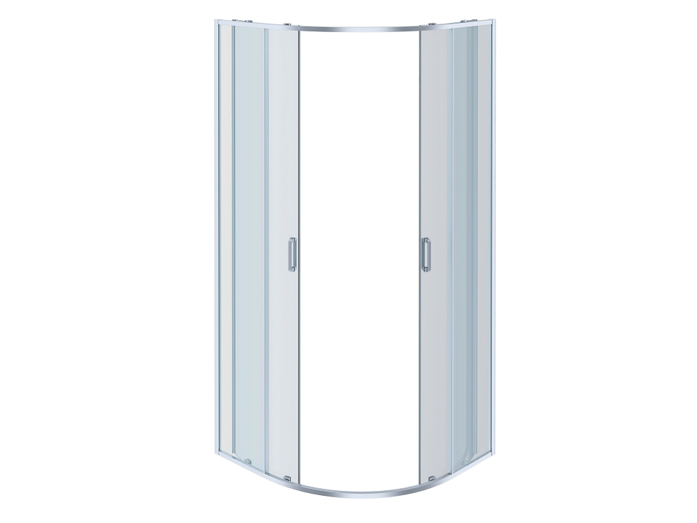 AQ NAA 2142-80 Душевой уголок 1/4 круга, двери раздвижные 800x800x2000, профиль хром, стекло прозрачное