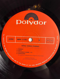 Винтажная виниловая пластинка LP Chick Corea Friends (Japan 1978) (Obi)