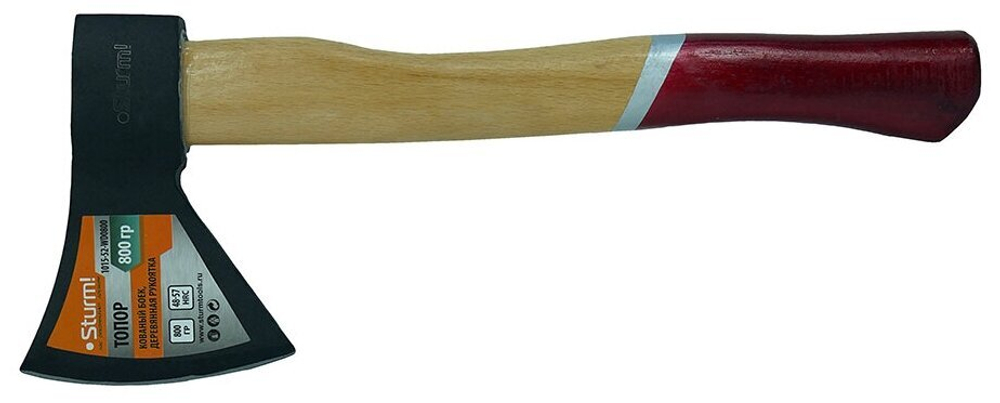ТОПОР STURM! 800Г КОВАНЫЙ БОЕК, ДЕРЕВЯННАЯ РУКОЯТКА 1015-52-WD0800