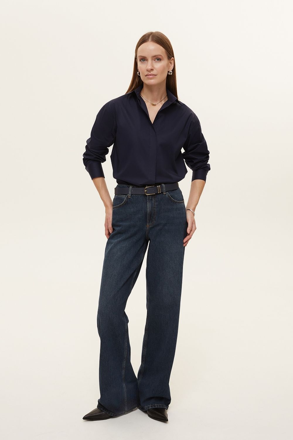 Рубашка Хельсинки чернильно-синий хлопок