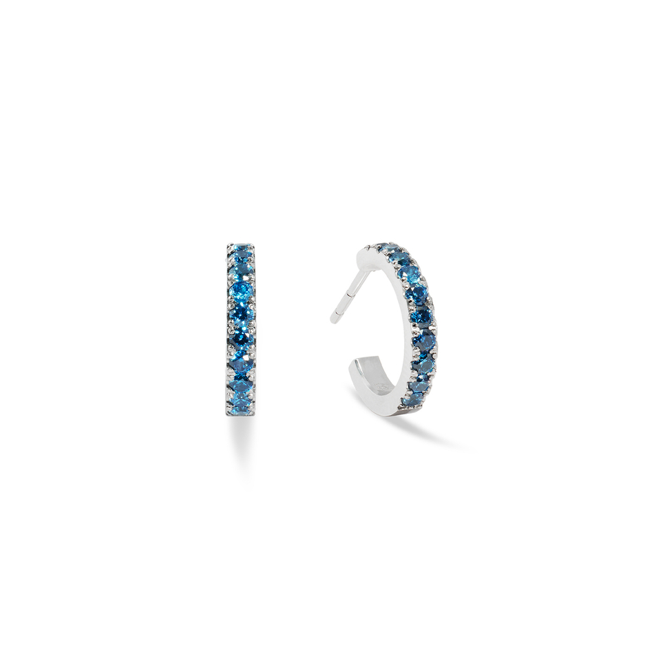 Серьги Coeur de Lion Hoop Blue-Silver 15мм 0146/23-0717