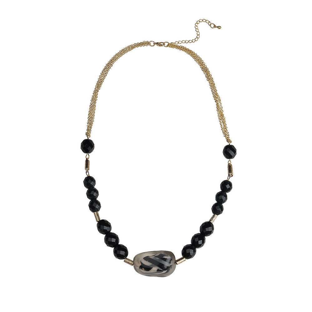 "Эстамп" колье в золотом покрытии из коллекции "Composition" от Jenavi с замком карабин