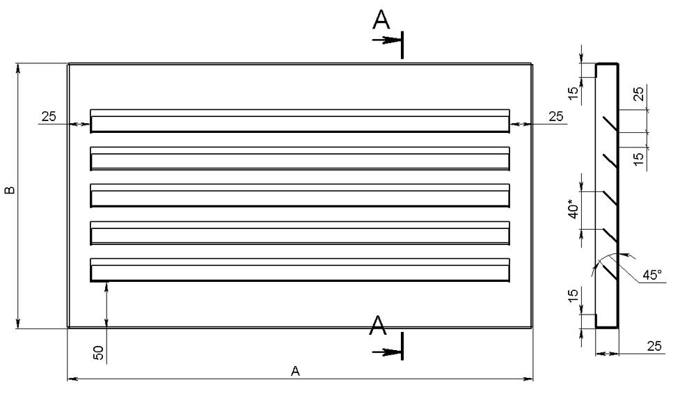 Решетка РКДМ 600x200