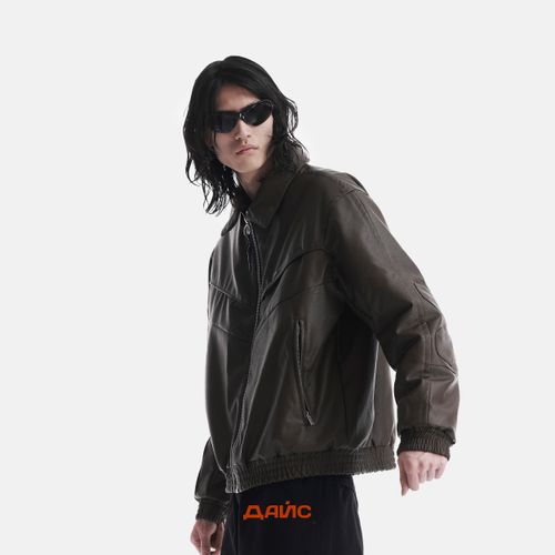 Куртка мужская Krakatau Qm548-7 Vint Faux Leather Bomber Jacket артикул:Qm548-7 - купить в магазине Дайс