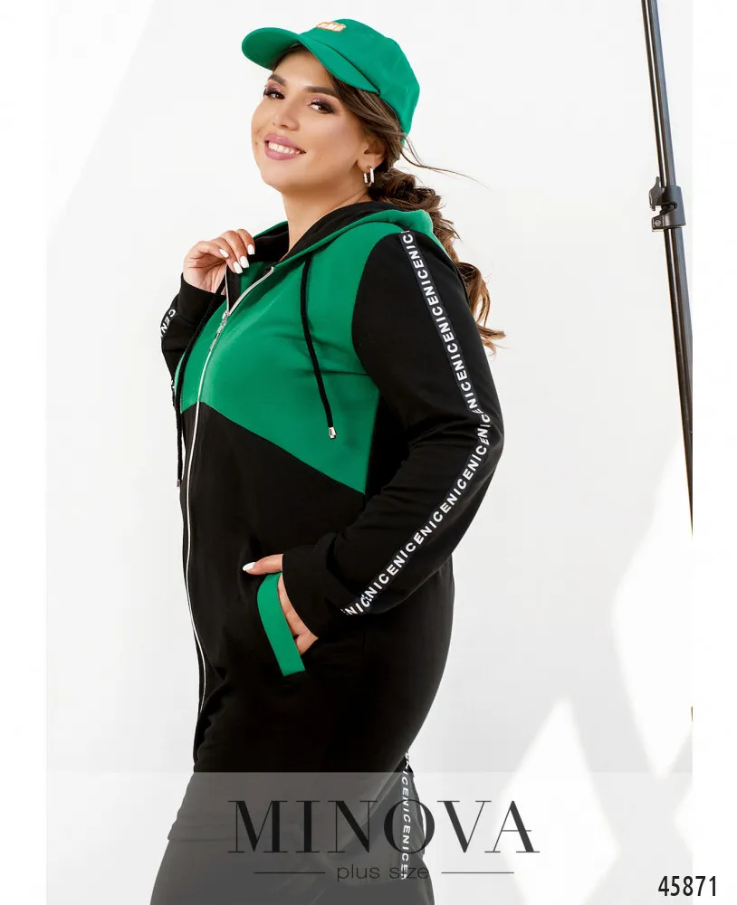 Костюм 8-315-зелёный-чёрный Minova
