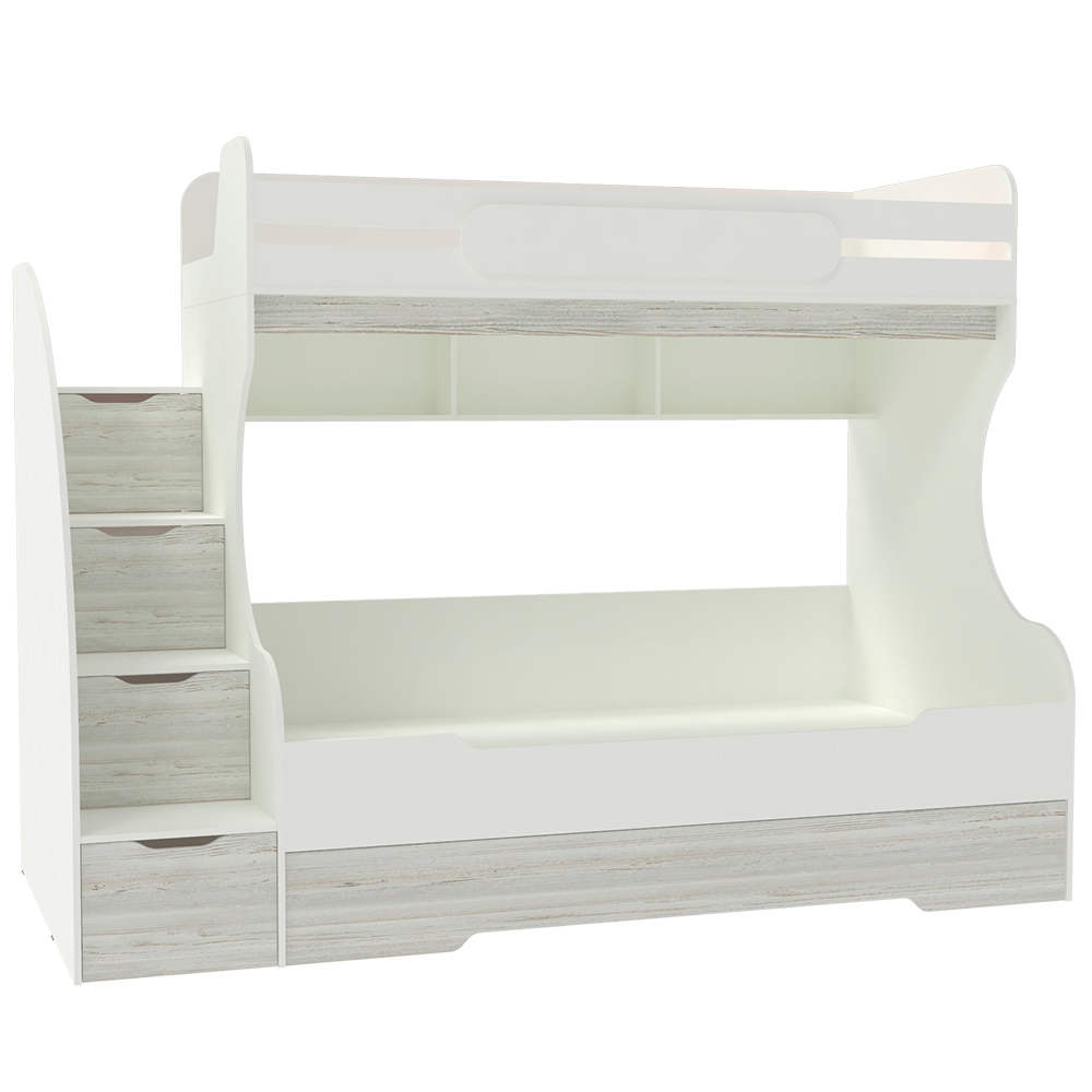 Трехъярусная кровать КарИВи БИГ Белый  Винтерберг