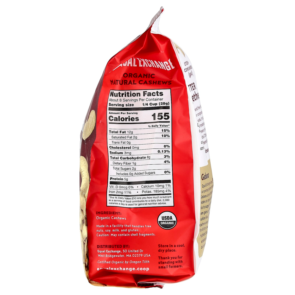 Equal Exchange, органические натуральные орехи кешью, 227 г (8 унций)