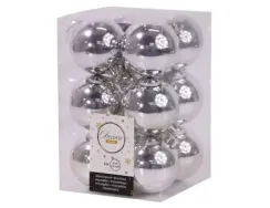 Набор пластиковых шаров Дивный 60 мм., глянец серебро, 12 шт., Kaemingk (021831-ГЛ)