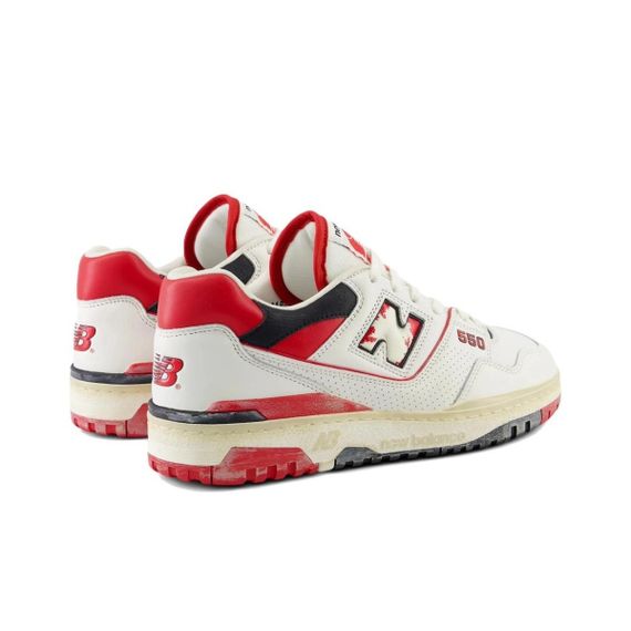 New Balance NB 550 Подвесные баски с низким верхом Белый и красный Унисекс