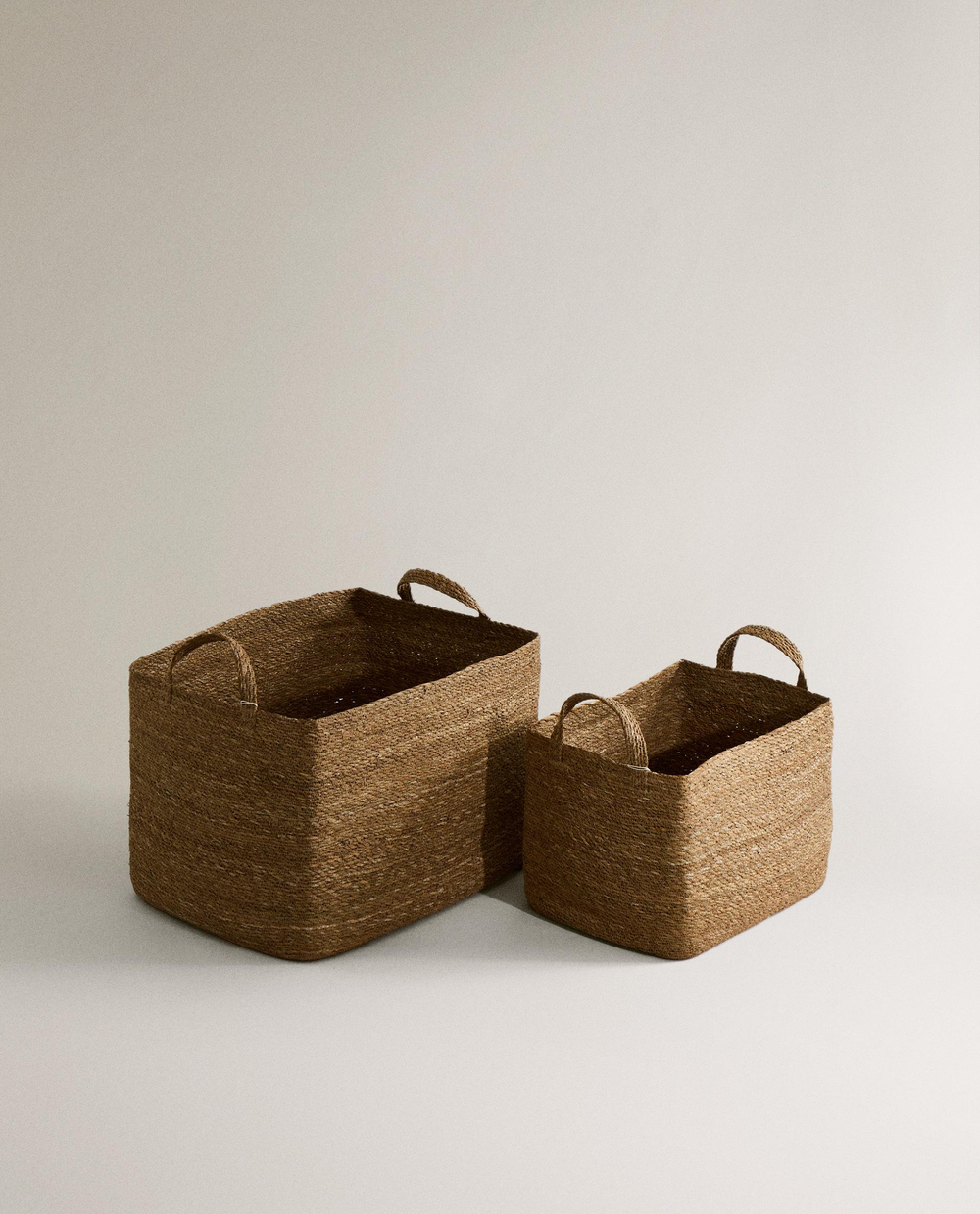 Zara Home Корзина из морской травы, цвет бежевый, 40 см