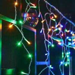 ULD-B6007-200-STK MULTI IP44 Бахрома светодиодная со статическим свечением. 6м. Соединяемая. 200 светодиодов. Разноцветный свет. Провод прозрачный. ТМ Uniel