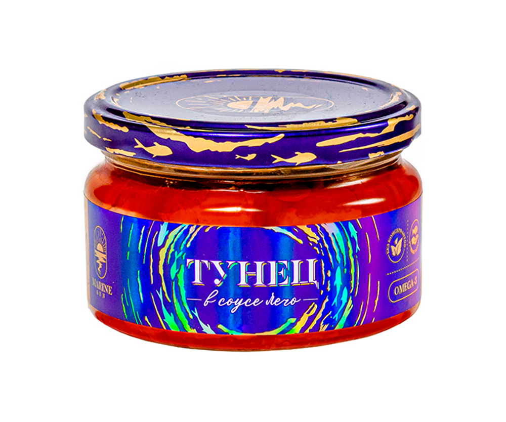 ТУНЕЦ в соусе лечо 1/190гр., стекло, Marine Sun