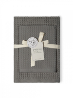 Набор полотенец вафельных 2шт DeNASTIA для бани/сауны 300gsm 70x140/50x90, 100% хлопок, темно-серый