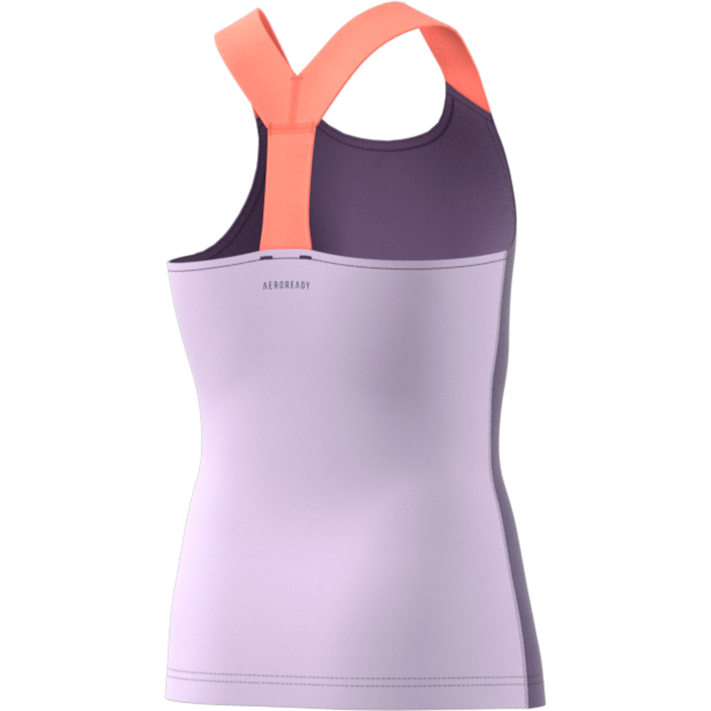 Футболка для девочки теннисная Adidas Y-Tank Aero Ready - tech purple/shock yellow