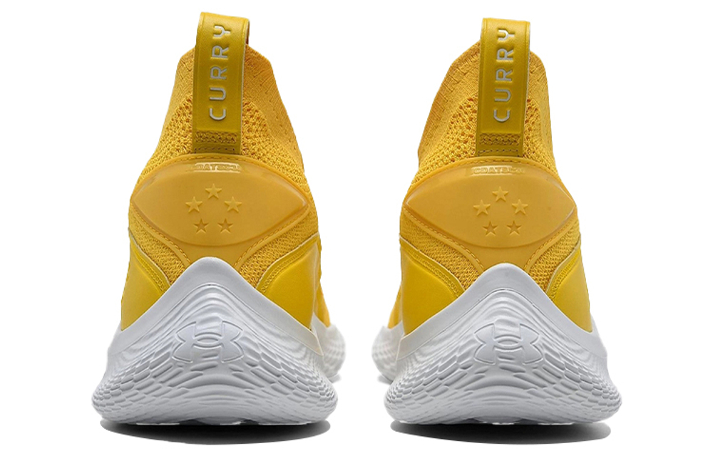 Under Armour Curry 8 Curry 8 "Flow Like Water" shock absorption, non-slip, breathable, wrapping support, mid-top basketball shoes for men and women with the same style of white and yellow