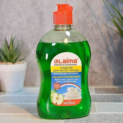 Средство для мытья посуды 500мл концентрат "Яблоко" Laima Professional