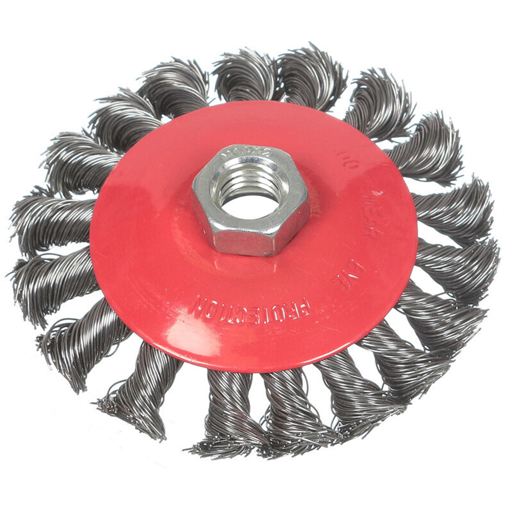 Щетка для УШМ Bartex, 100 мм, тарелка, крученая проволока, гайка М14, 882100, шт