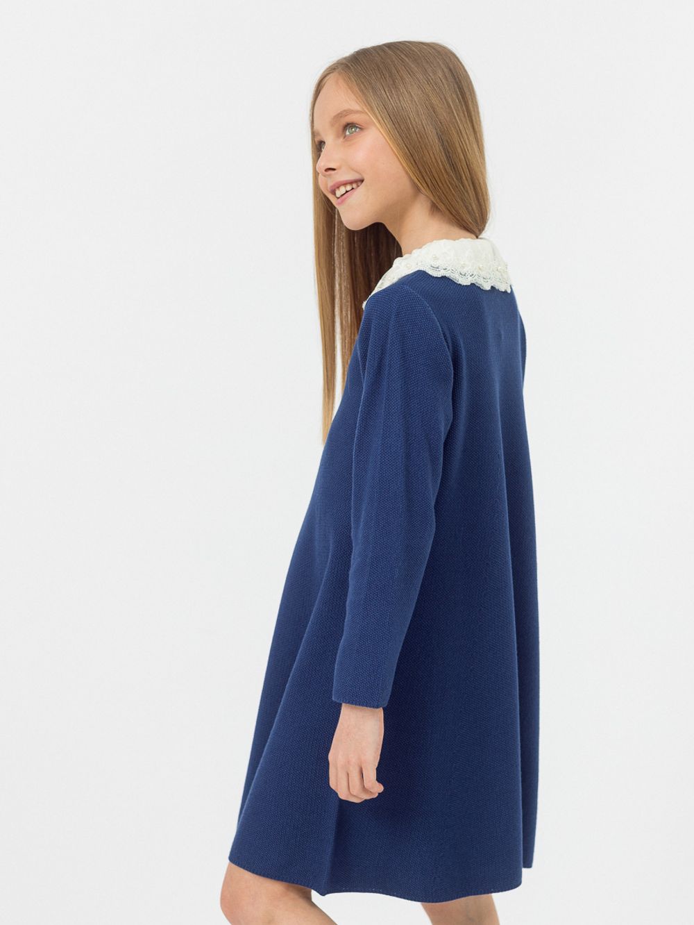 Платье для девочки в школу AT1082 сапфировый