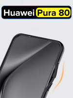 Чехол с Magsafe для Huawei Pura 80 черный матовый с черным бортом WLONS