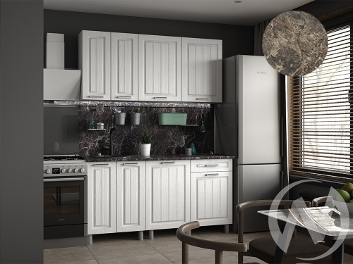 Кухня Лаура 1.6м (корпус белый/клен белый) 38мм королевский опал