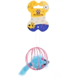 Игрушка - мячик для кошек «ИГРУЛИК», мышка, цвет розовый / голубой, d - 6см