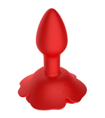 Красный анальный вибростимулятор в форме розы (Цвет: красный)