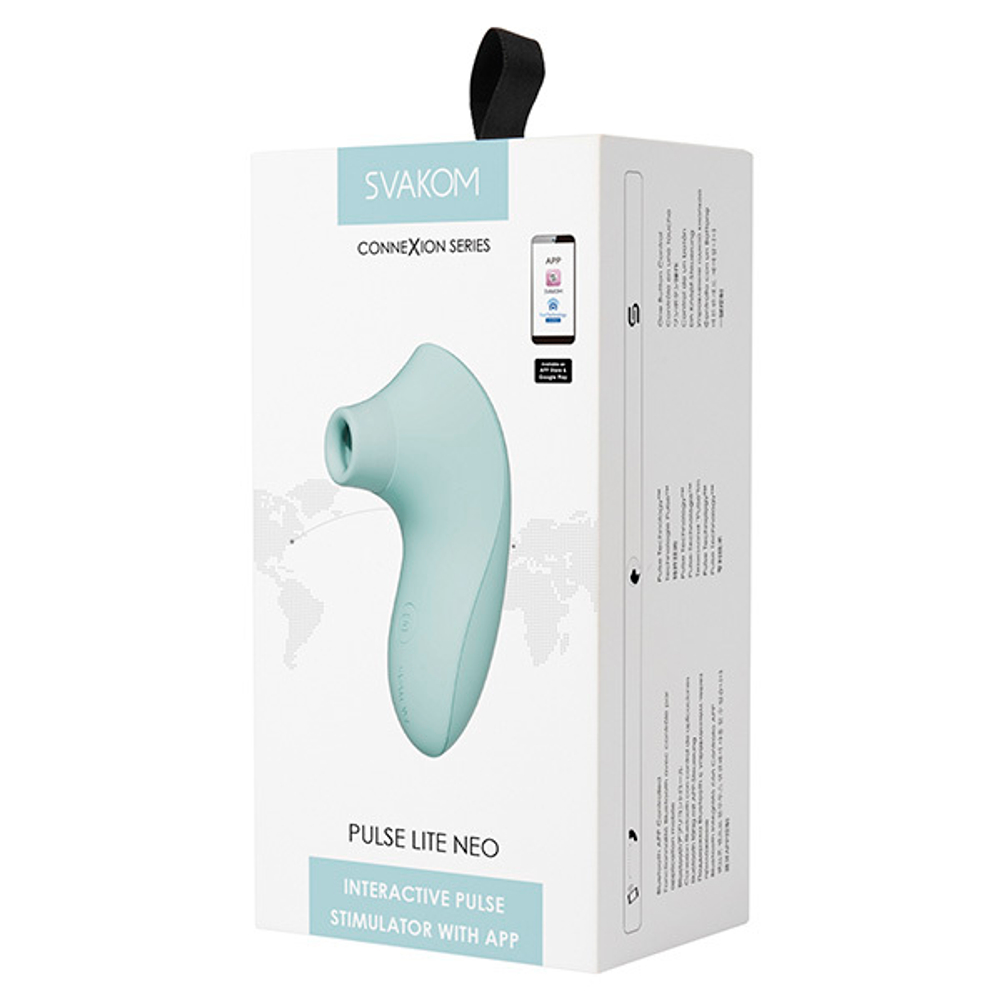 Мятный мембранно-волновой клиторальный стимулятор Svakom Pulse Lite Neo Seafoam Blue Interactive Pulse Stimulator SX013A-SB