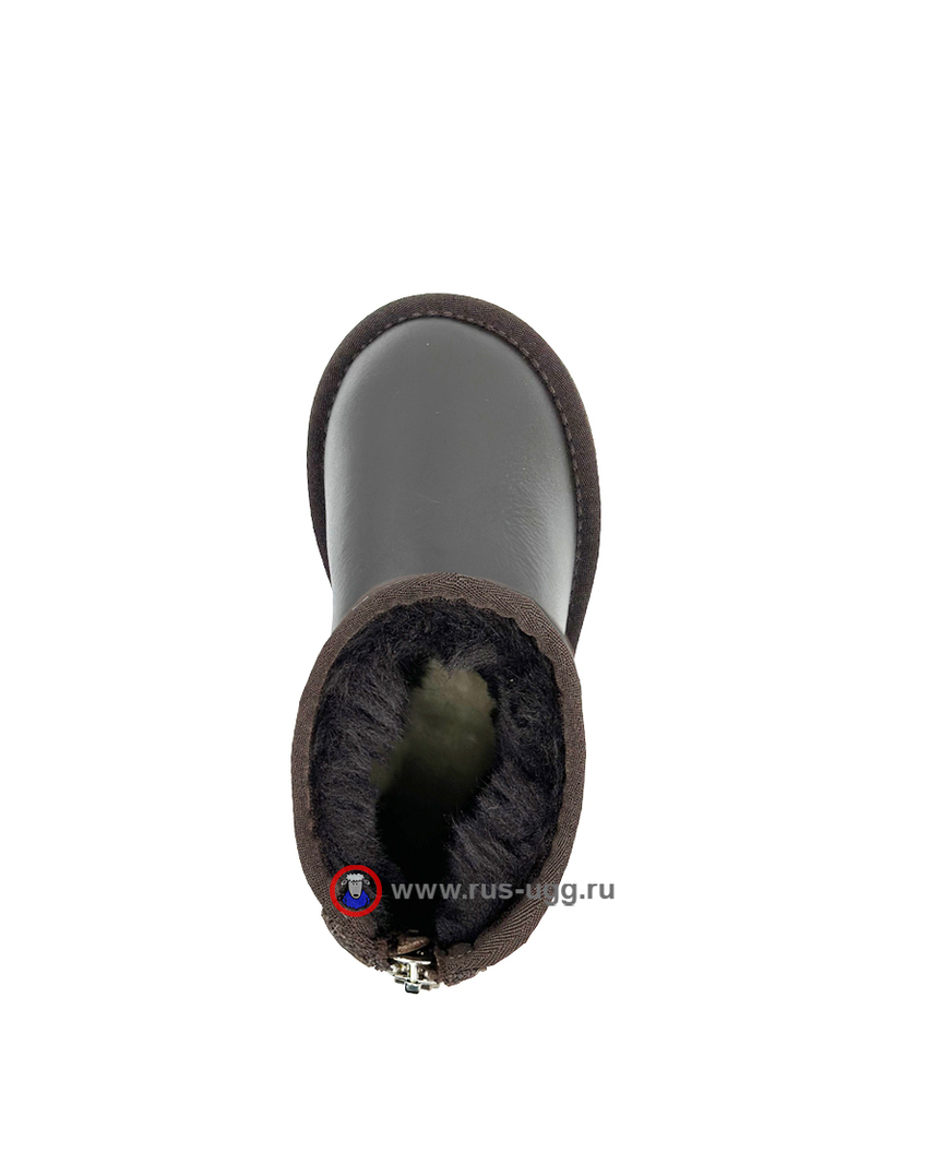 KIDS CLASSIC SHORTZIP LEATHER Chocolate