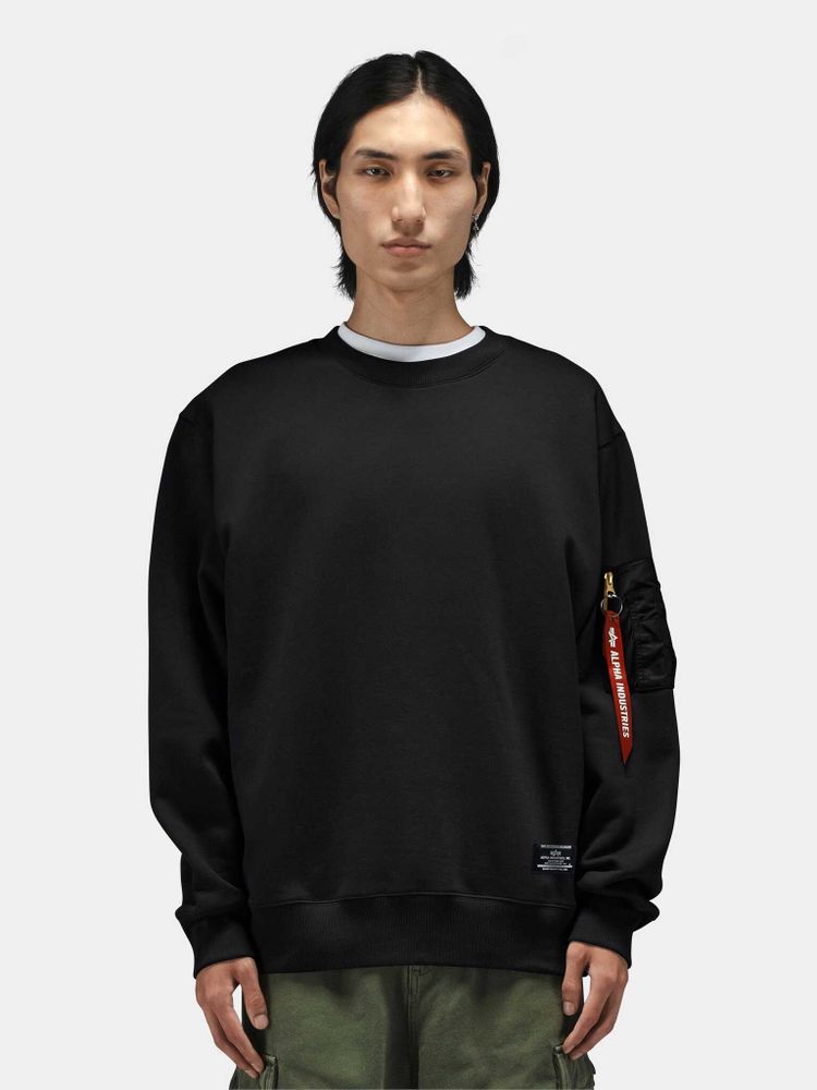 Свитшот Alpha Industries Utility Pocket Crewneck Black (Черный)