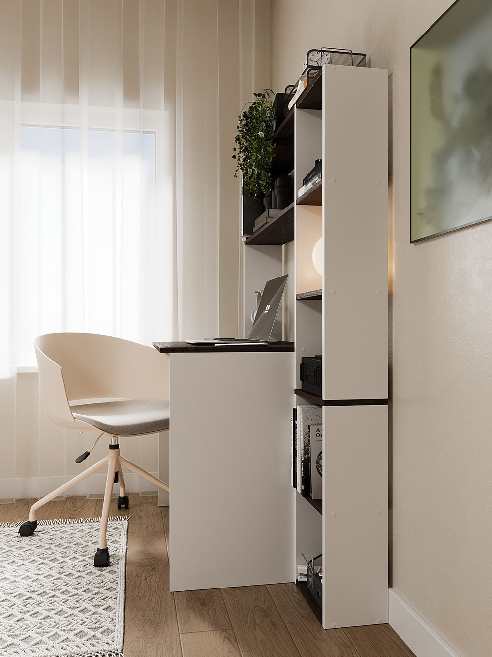 Стол письменный, стол компьютерный, белый,120х60