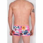 Мужские трусы хипсы с разноцветным принтом и розовой окантовкой Cosmos Colors FR30_PBW