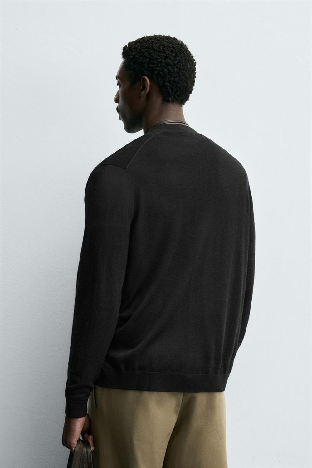 ZARA КАРДИГАН ИЗ 100% ШЕРСТИ, ЧЕРНЫЙ