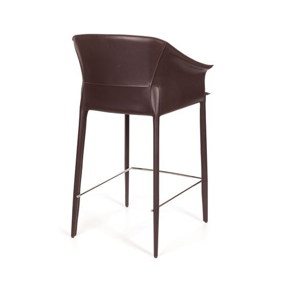 Стул полубарный GIO, кожа коричневый