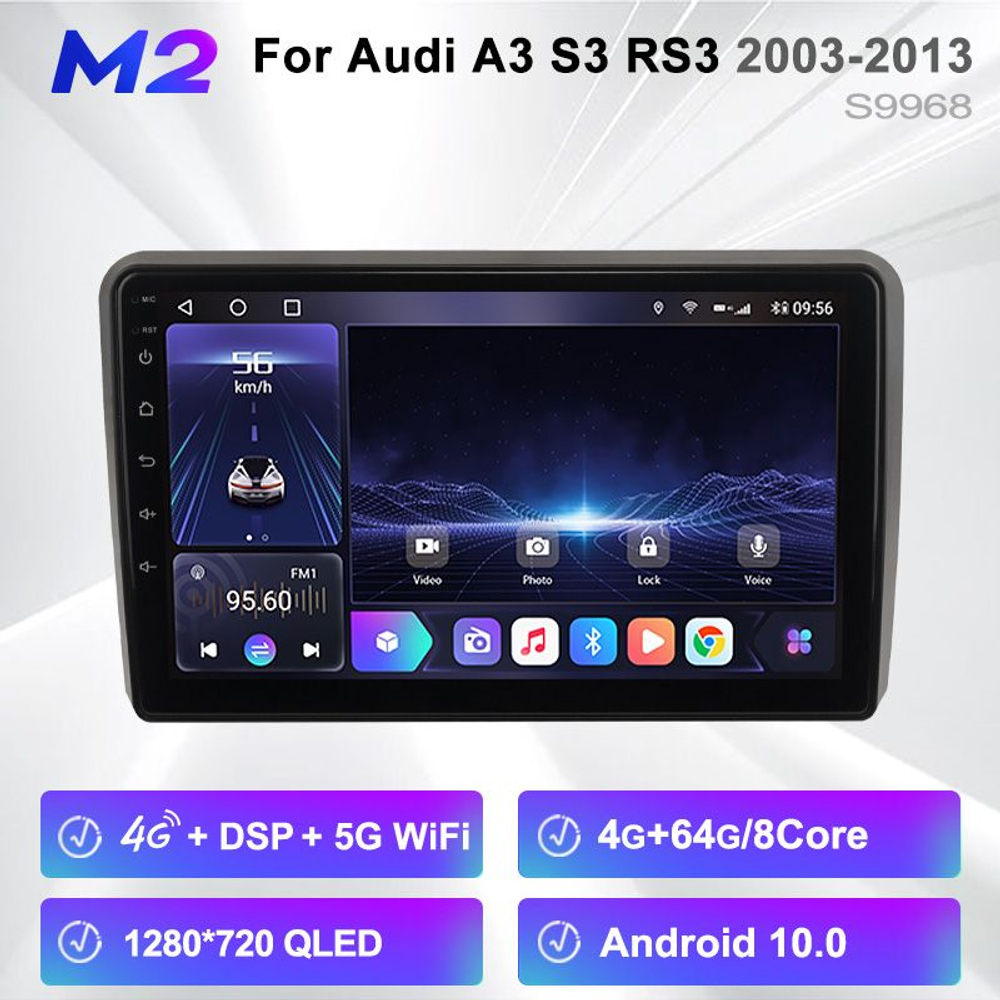 установочный комплект AUDI A3/S3/RS3 2003-2011, рамка + проводка KB-OL-9968