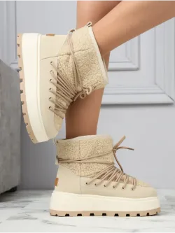 Зимние угги натуральный мех на платформе