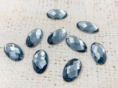 Стразы стекло клеевые, р. 1,5х1 см, серый