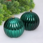 Набор шаров «Волшебные грани « 10 см (в наборе 2 шт), Изумруд