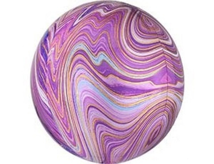 К Сфера 3D, 15"/38 см, Мрамор Фиолетовый (Purple), 1 шт.
