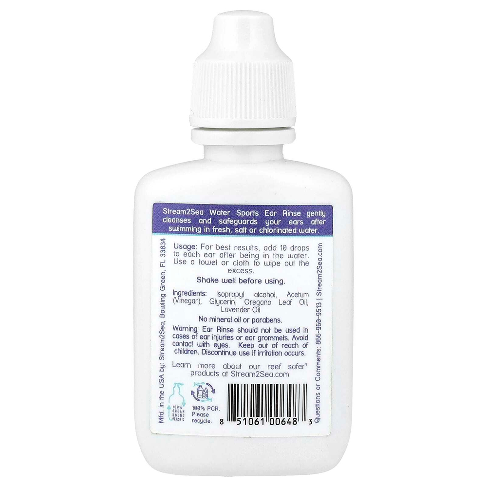 Stream2Sea, Ополаскиватель для ушей для водных видов спорта, 30 мл (1 жидк. Унция)